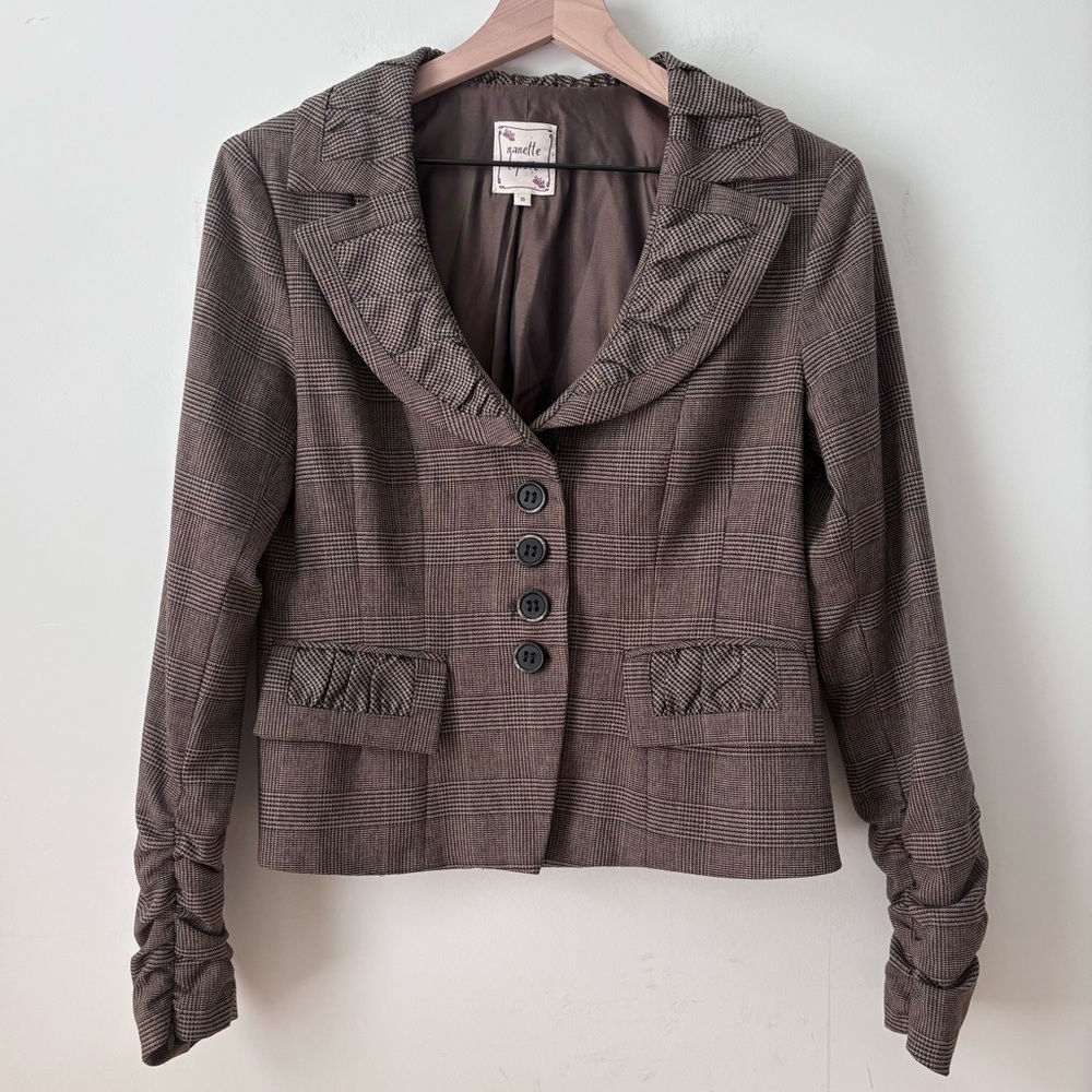Nanette Lepore Plaid Blazer Size 10
